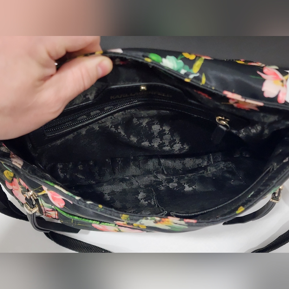 Karl Lagerfeld Black Floral Women's Bag - Picture 10 of 15
